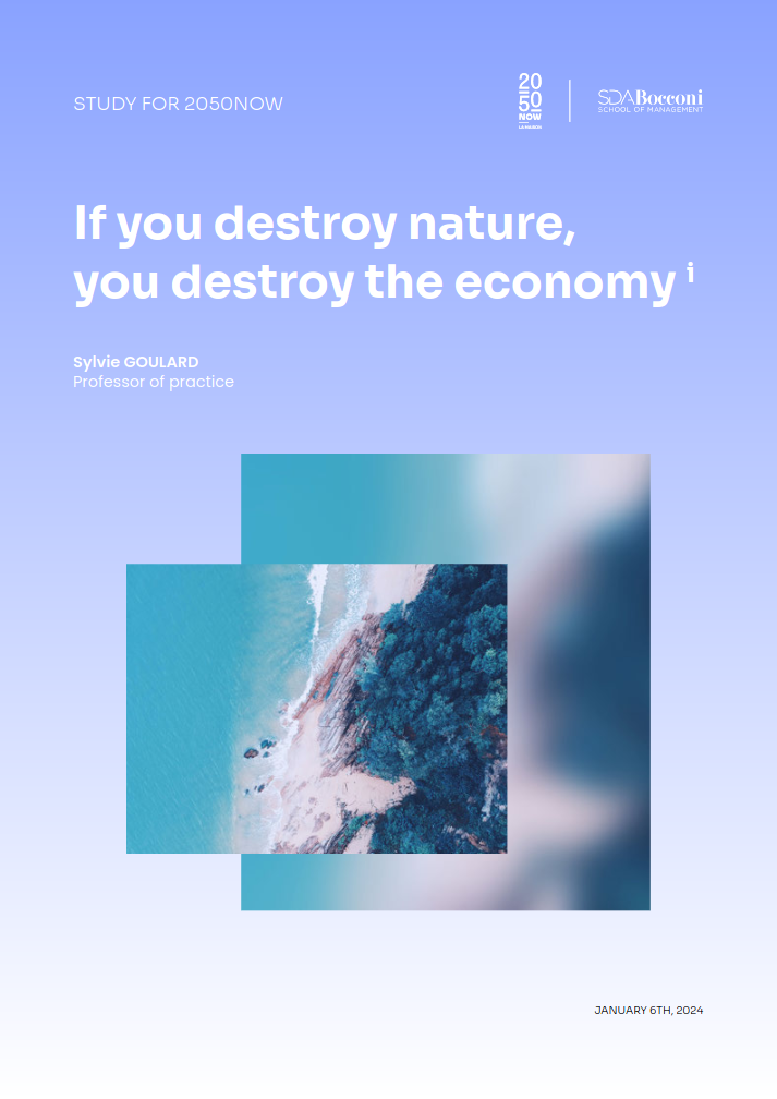 If you destroy nature, you destroy the economy